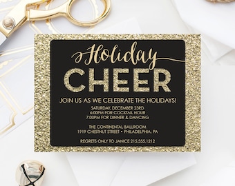 holiday party invite etsy
