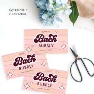 Retro Bachelorette Party Mini Champagne Bottle Labels, Bachelorette ...