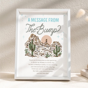 Un messaggio dal file di cartelli Bump Baby Shower per bambini, Baby Shower Western Cowboy, Decorazioni per Baby Shower, Baby Shower Rodeo Country, Decorazioni rustiche per bambini