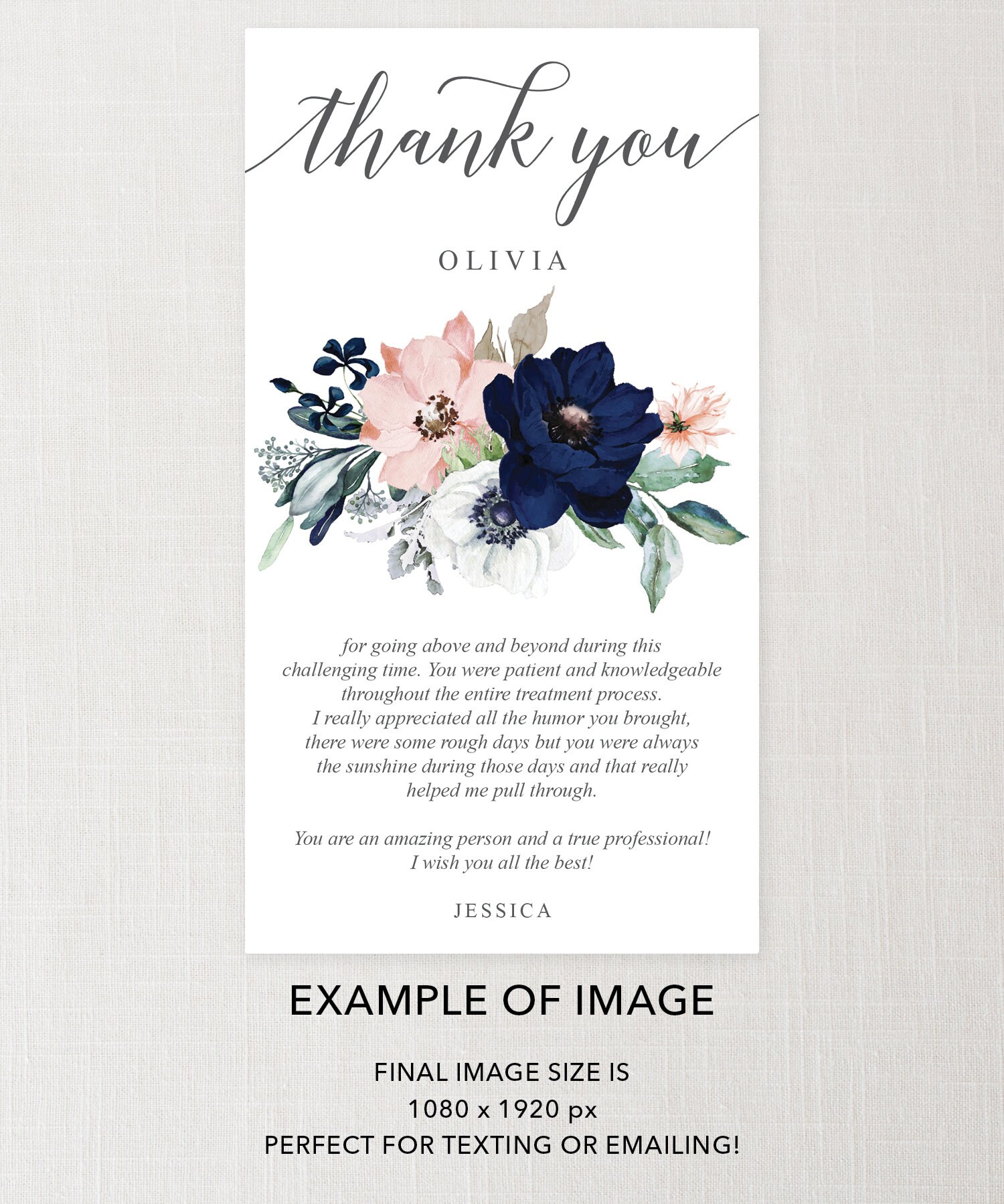 Virtual Thank You Card Digital Thank You Cards Last Minute Etsy
