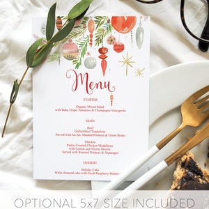 Christmas Menu Holiday Menu Printable Menu Rustic Christmas Table Decor Winter Wedding Menus Instant Download Jingle Mingle image 4