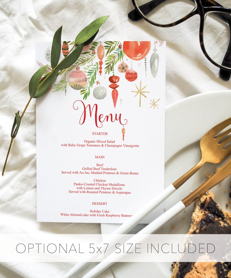 Christmas Menu Holiday Menu Printable Menu Rustic Christmas Table Decor Winter Wedding Menus Instant Download Jingle Mingle image 4