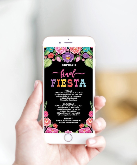 Bachelorette Itinerary Template Final Fiesta Digital Schedule Instant Download Agenda Vegas Bachelorette Weekend Itinerary By Creative Union Design Catch My Party