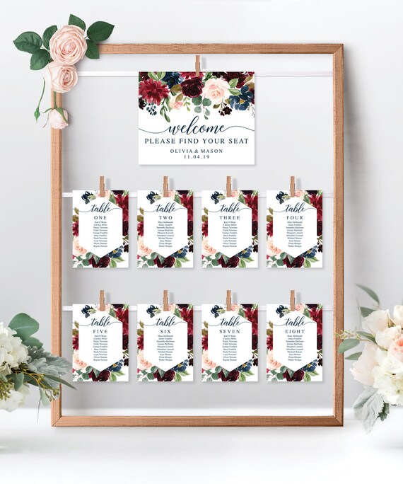 Etsy Wedding Seating Chart Template