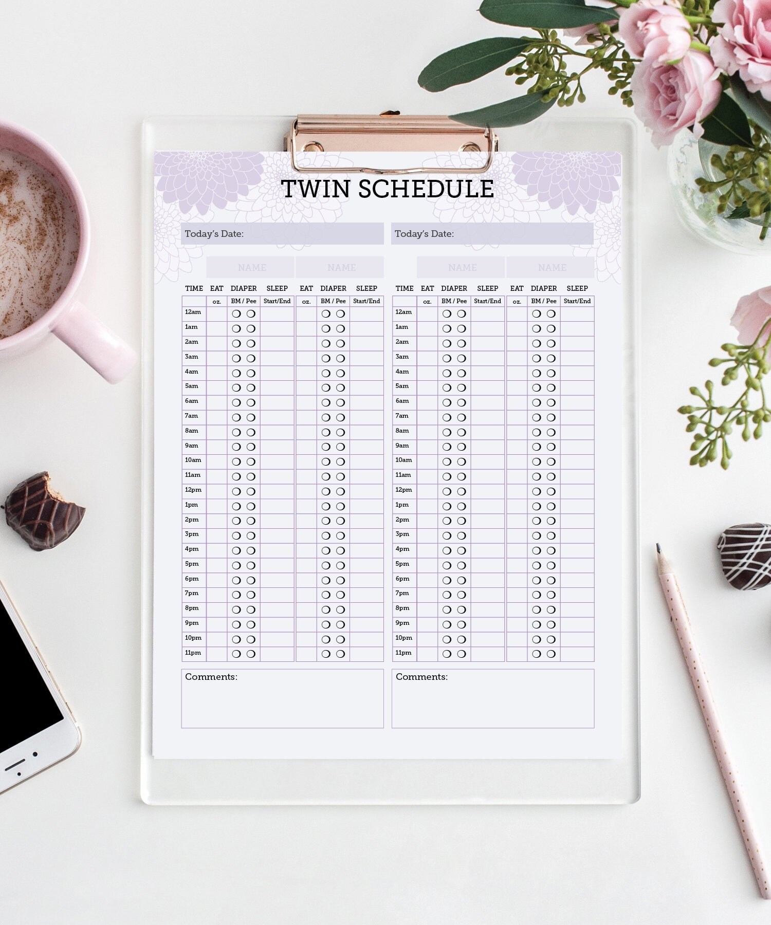 twin-feeding-schedule-baby-feeding-schedule-for-twins-us-a4-sizes-included-print-at-home-instant-download-schedule-for-twins-etsy