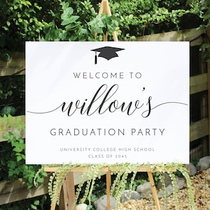 Editable Graduation Party Welcome Sign Template, Graduation Welcome Poster, Graduation Decorations, Yard Sign, Download, Minimal, 2025