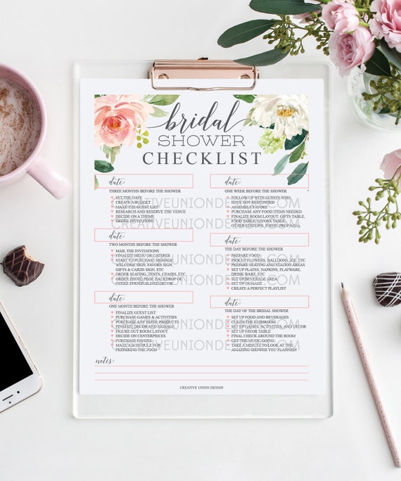 Bridal Shower Checklist How To Plan A Bridal Shower Printable Planner