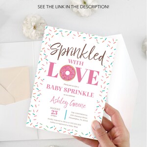 Donut Baby Sprinkle Invite Template, Baby Shower Invite Printable, Baby ...