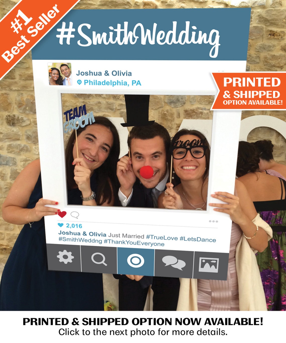 Social Media Photo Prop Frame Photo Booth Props Instaframe Etsy