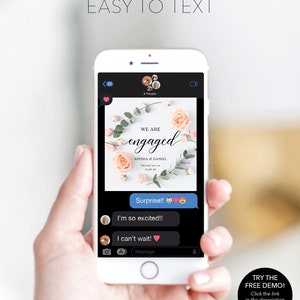 Engagement Announcement Social Media Template, We're Engaged, Digital, She Said Yes ...
