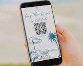 Buy The Bride A Drink QR Code Venmo Instagram Story Beach Bachelorette Party Template Bachelorette Weekend Coastal Bachelorette Last Toast