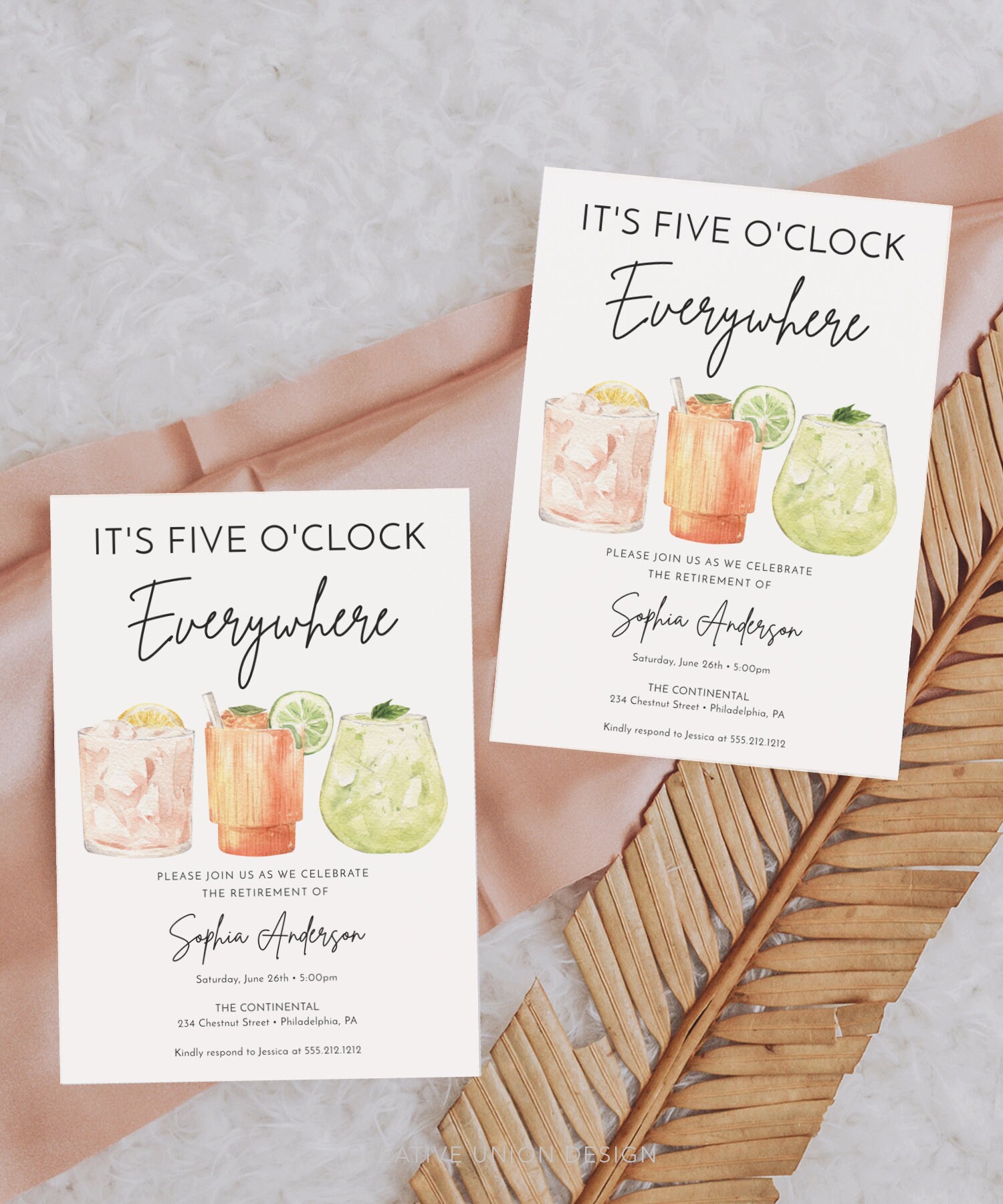 Retirement Party Invitation Template, It's 5 O'clock Everywhere ...
