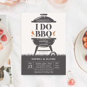 I Do BBQ Wedding Shower Invite Template, Couples Shower Invitation, Summer Cook Out, Printable Bridal Shower, Download, Couples BBQ Invite