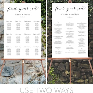 Wedding Seating Chart Template, Printable Table Arrangement Sign, DIY Wedding Seating Sign, Minimal Elegance, Wedding, Instant Download image 6