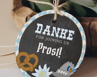 Oktoberfest Baby Shower Thank You Tags Template, Favor Tags, Favor Stickers, Favors, Oktoberfest Birthday Favors, Oktoberfest Party Favors