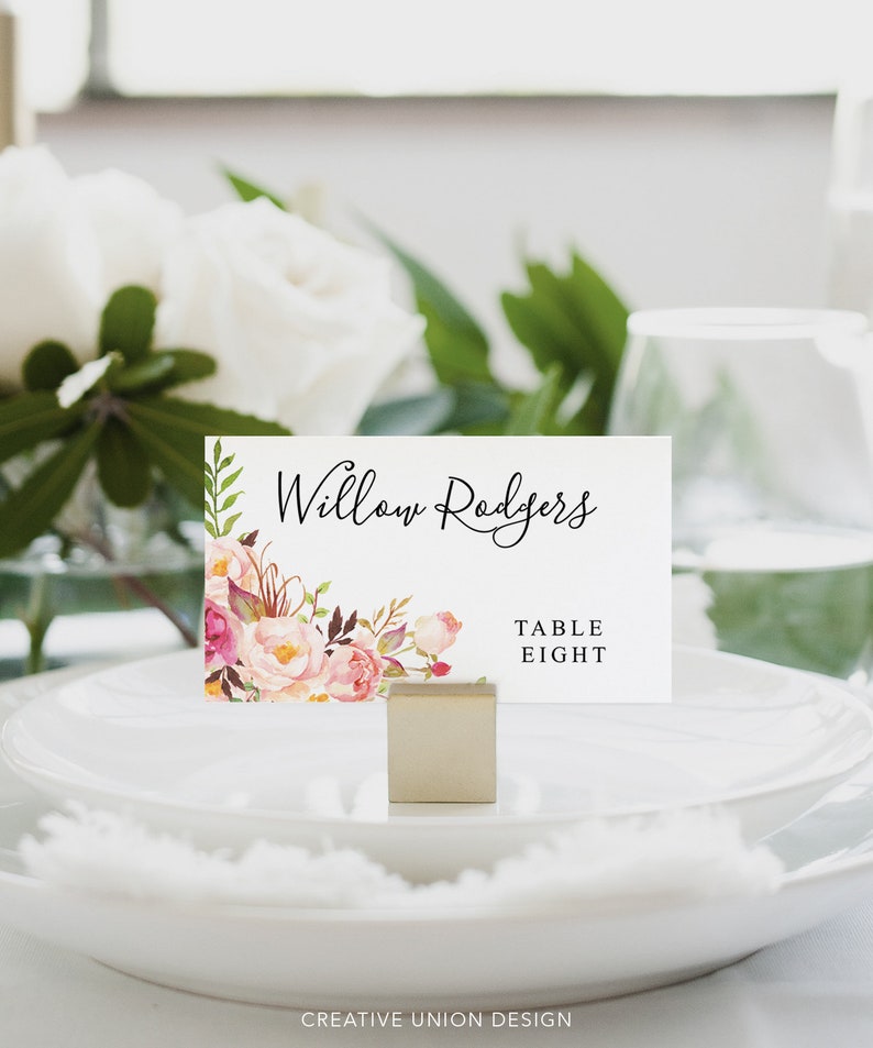 Rustic Place Card Template Printable Place Cards Wedding - Etsy