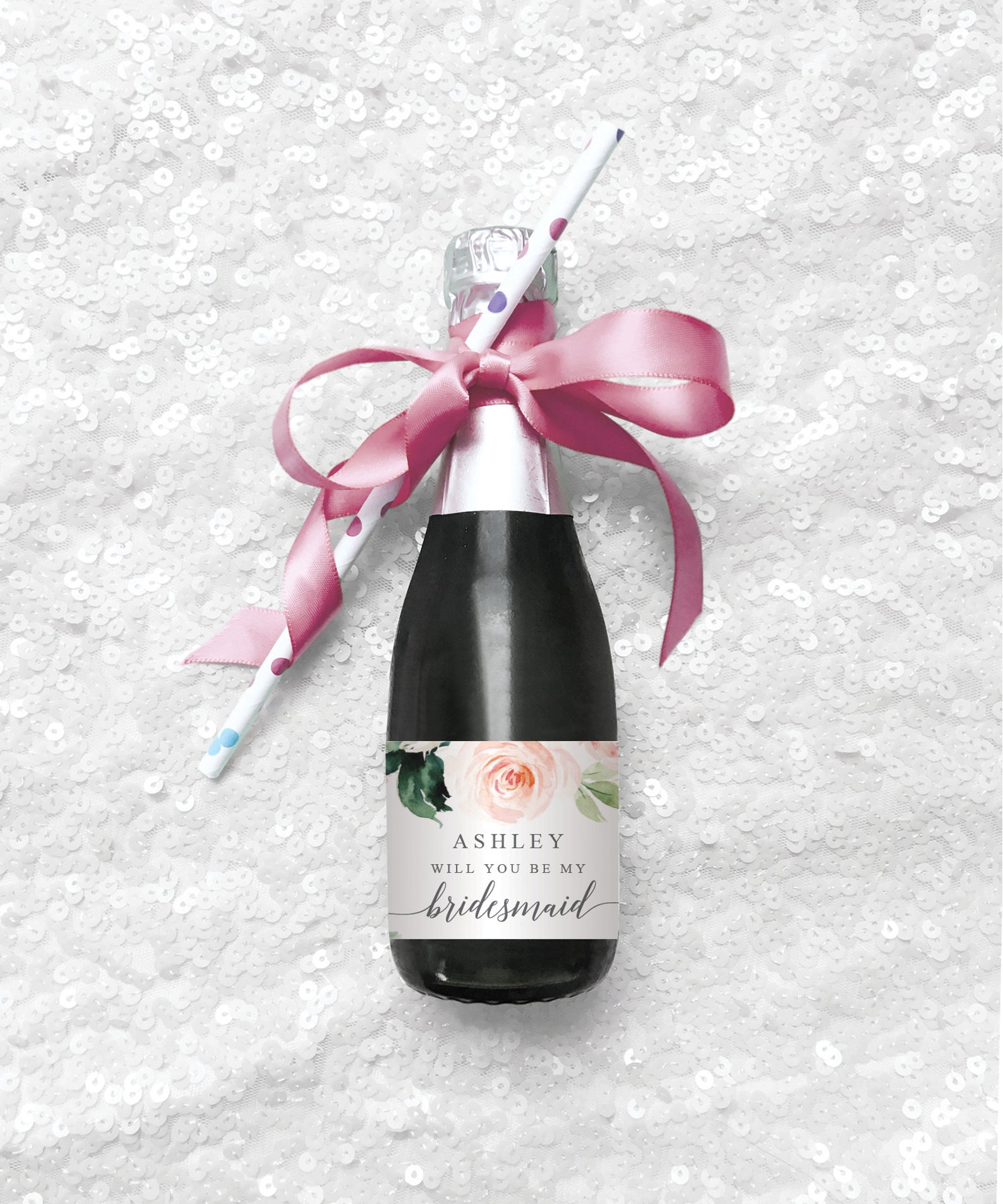 Printable Will You Be My Bridesmaid Mini Champagne Bottle - Etsy