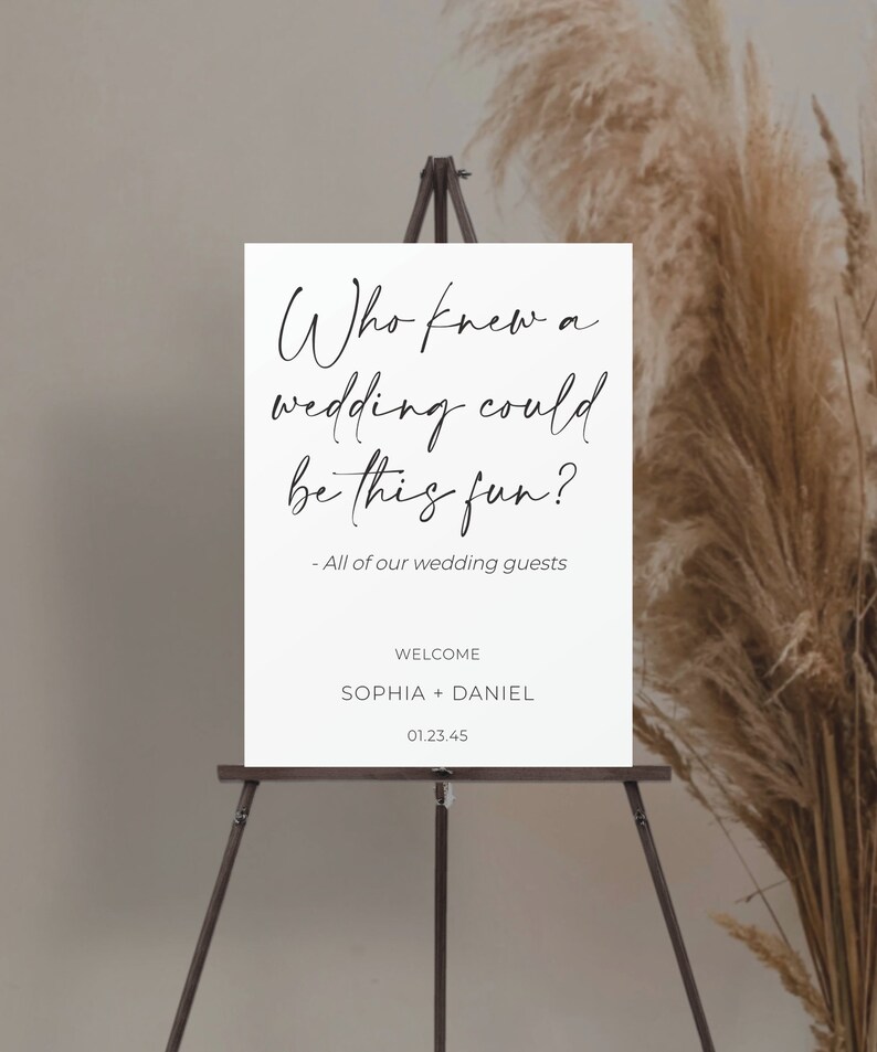 Modern Handwritten Funny Wedding Sign Template Etsy