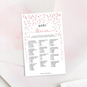 Jogo de perguntas e respostas para chá de bebê Little Sweetheart, jogo para chá de bebê para imprimir, perguntas e respostas para chá de bebê, download, Sprinkle, perguntas e respostas para bebês