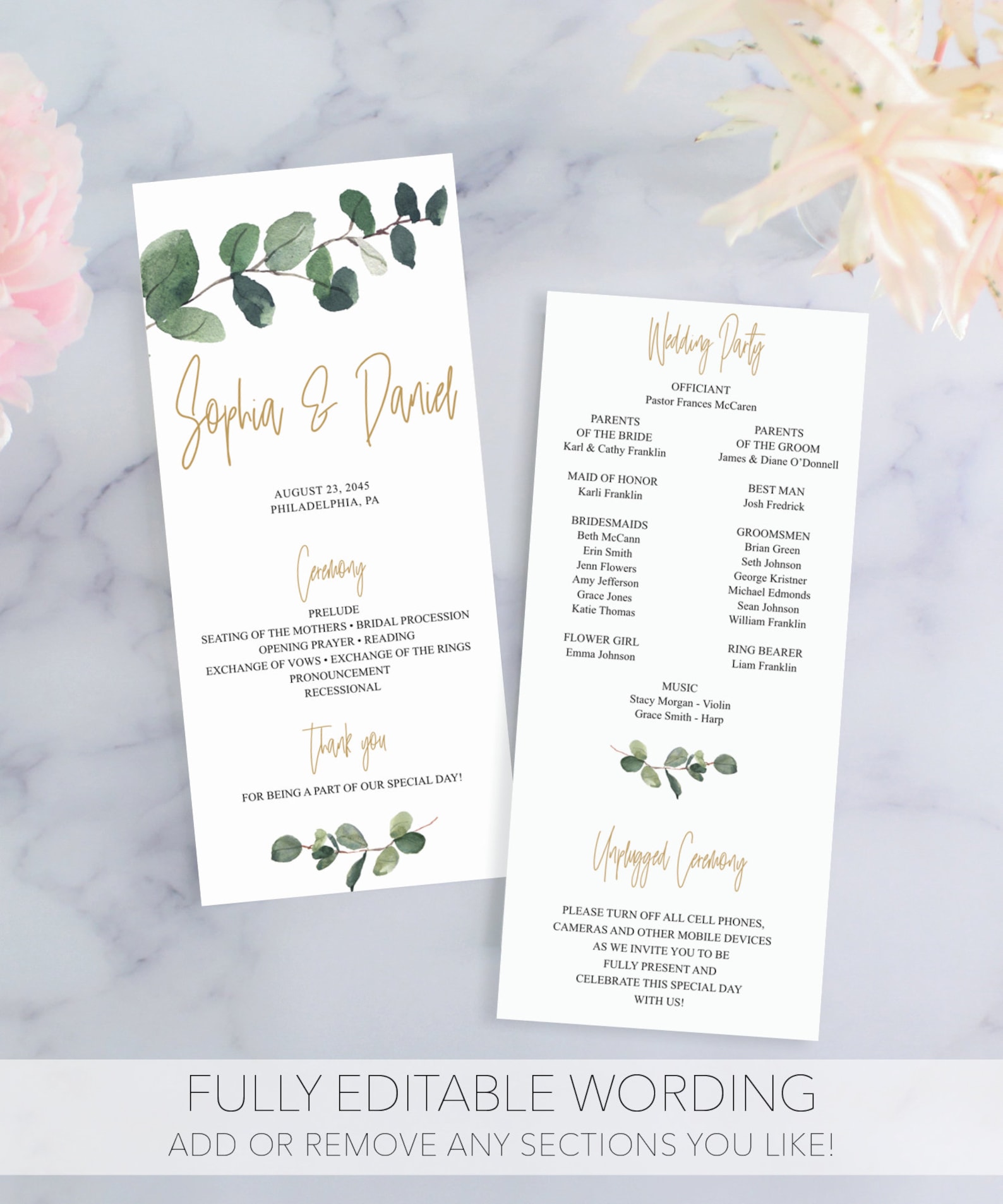 QR Code Wedding Program Template and Scannable Wedding Welcome Sign ...