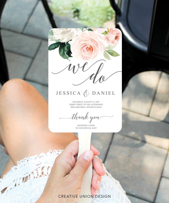 Wedding Program Fan Template, Editable Program Fan, Printable