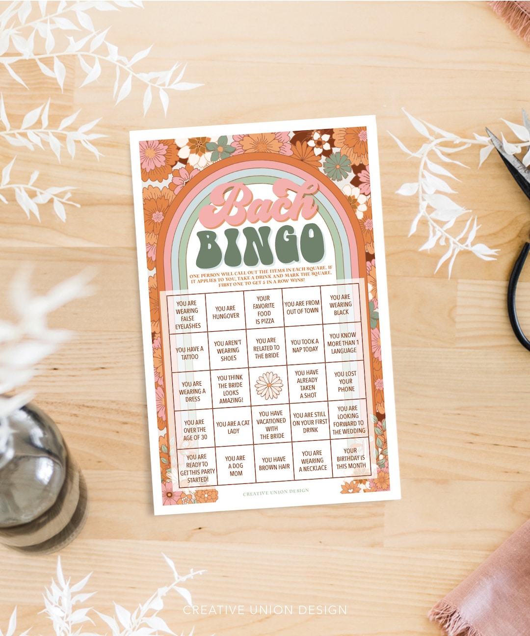 Bachelorette Party Bingo Game, Bachelorette Party Games, Bachelorette