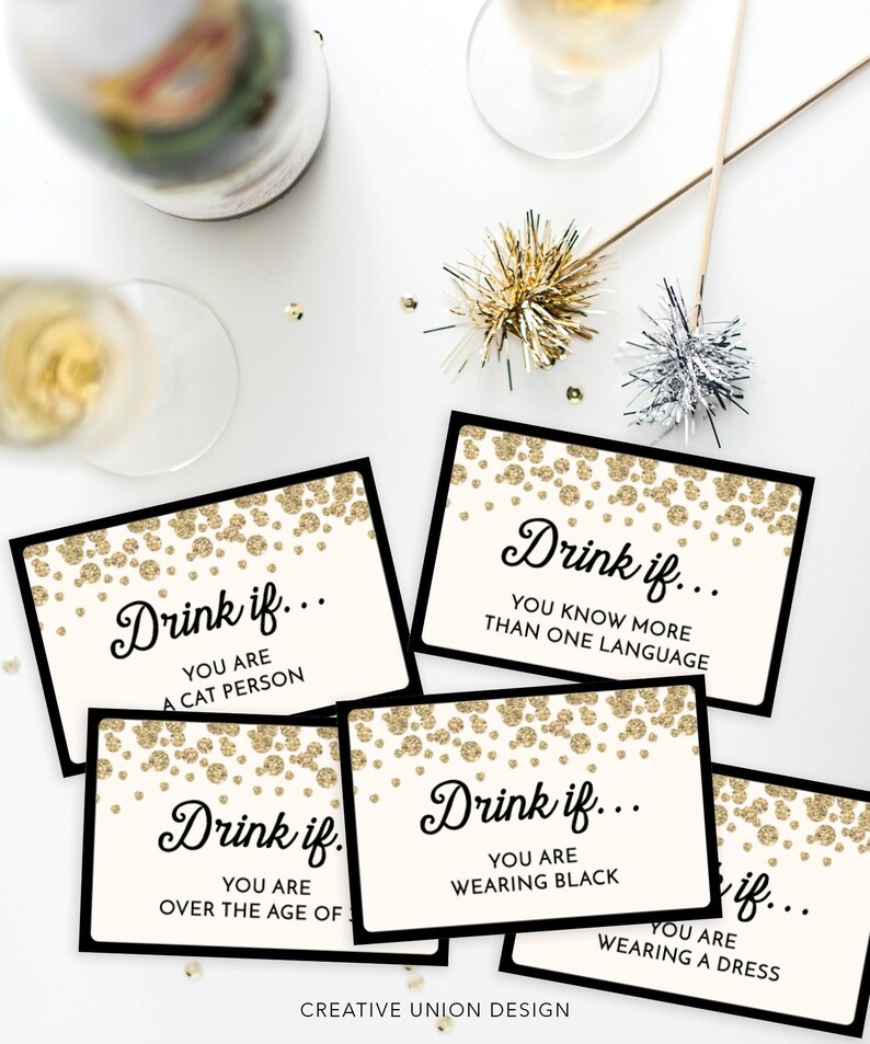 New Years Eve Game Drink If Game Printable New Year's - Etsy