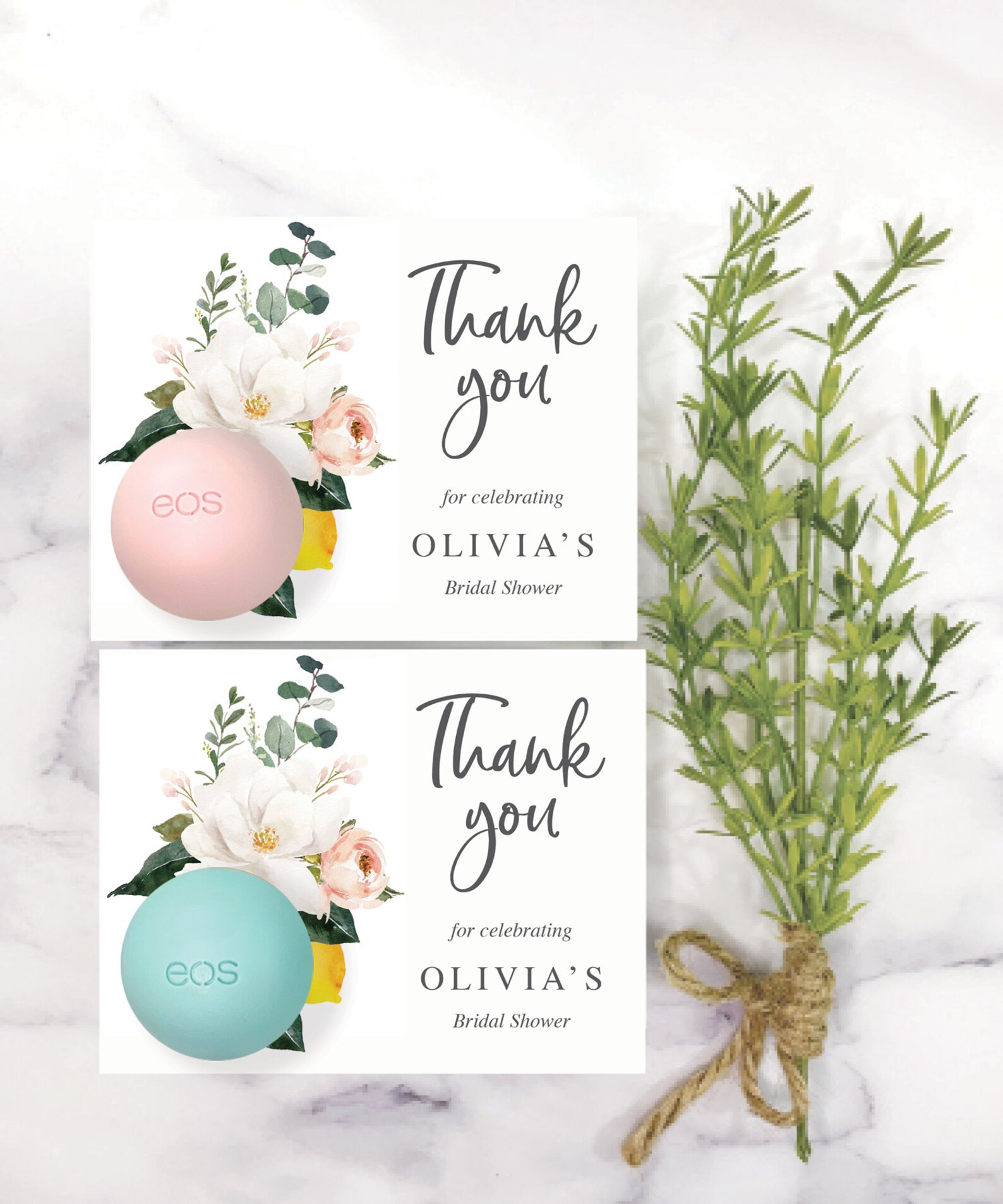 EOS Lip Balm Bridal Shower Favors Printable Personalized Etsy
