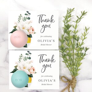 EOS Lip Balm Bridal Shower Favors Printable Personalized Unique Thank ...