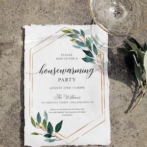 Modèle d'invitation à une fête de pendaison de crémaillère Faire-part de déménagement Faire-part de nouvelle adresse Carte à imprimer pour changement d'adresse de nouvelle maison