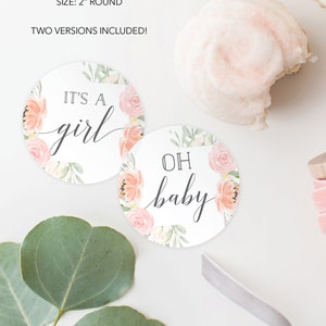 Cupcake Toppers Printable, It's A Girl, Baby Shower Cupcake Toppers ...