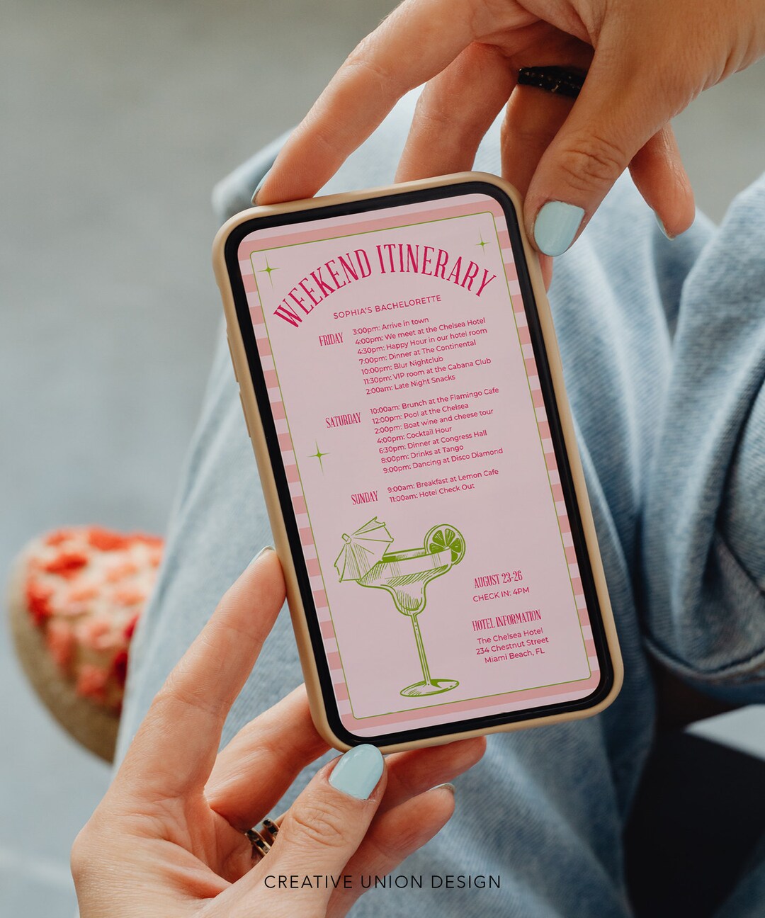 Margarita Bachelorette Party Itinerary Template, Bachelorette Schedule ...