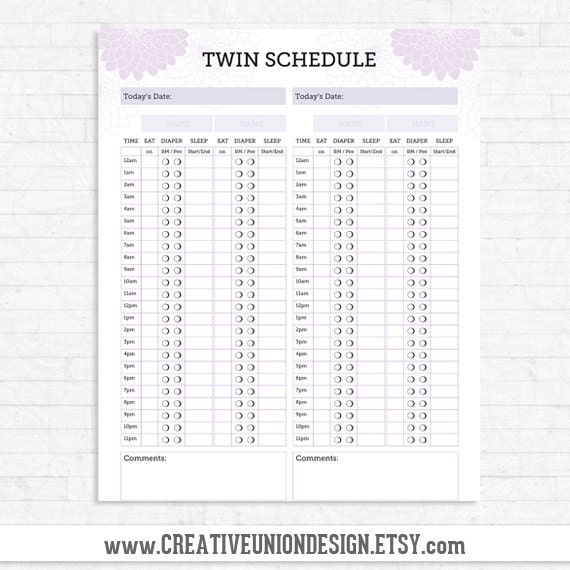 Twin Baby Feeding Chart