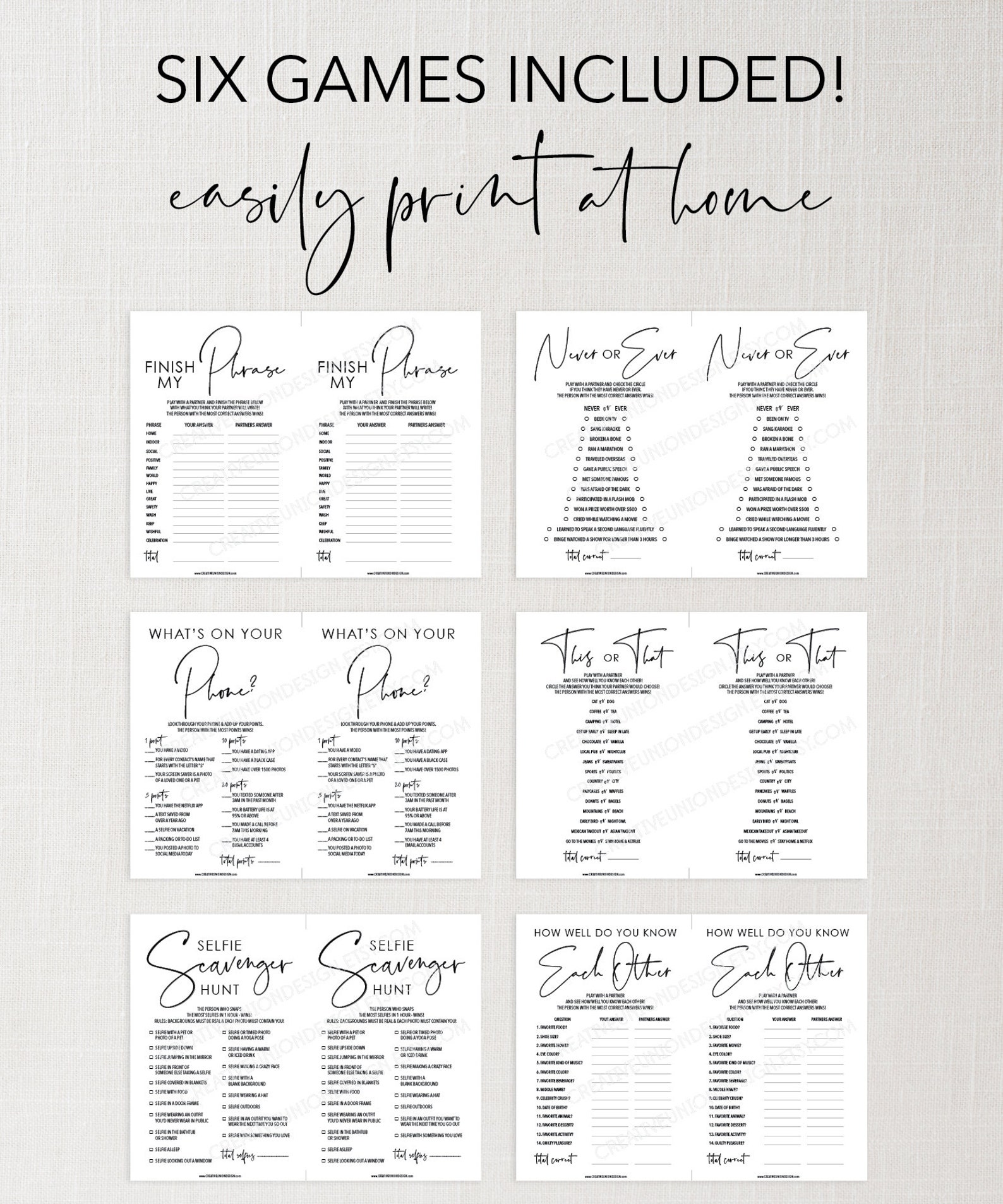 Printable Games for Teens