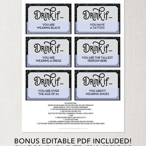 New Years Eve Game Drink If Game Printable New Year's Eve New Years Eve ...