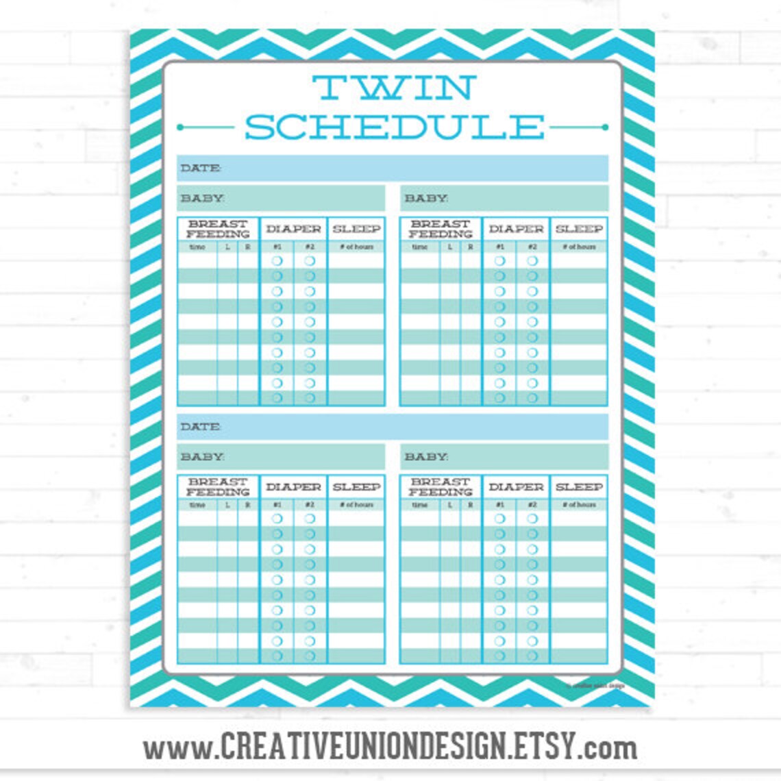 Twin Schedule Twin Feeding Schedule Breast Feeding - Etsy