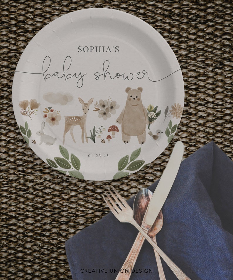 Personalized Paper Plates Template Baby Shower Decor Baby - Etsy