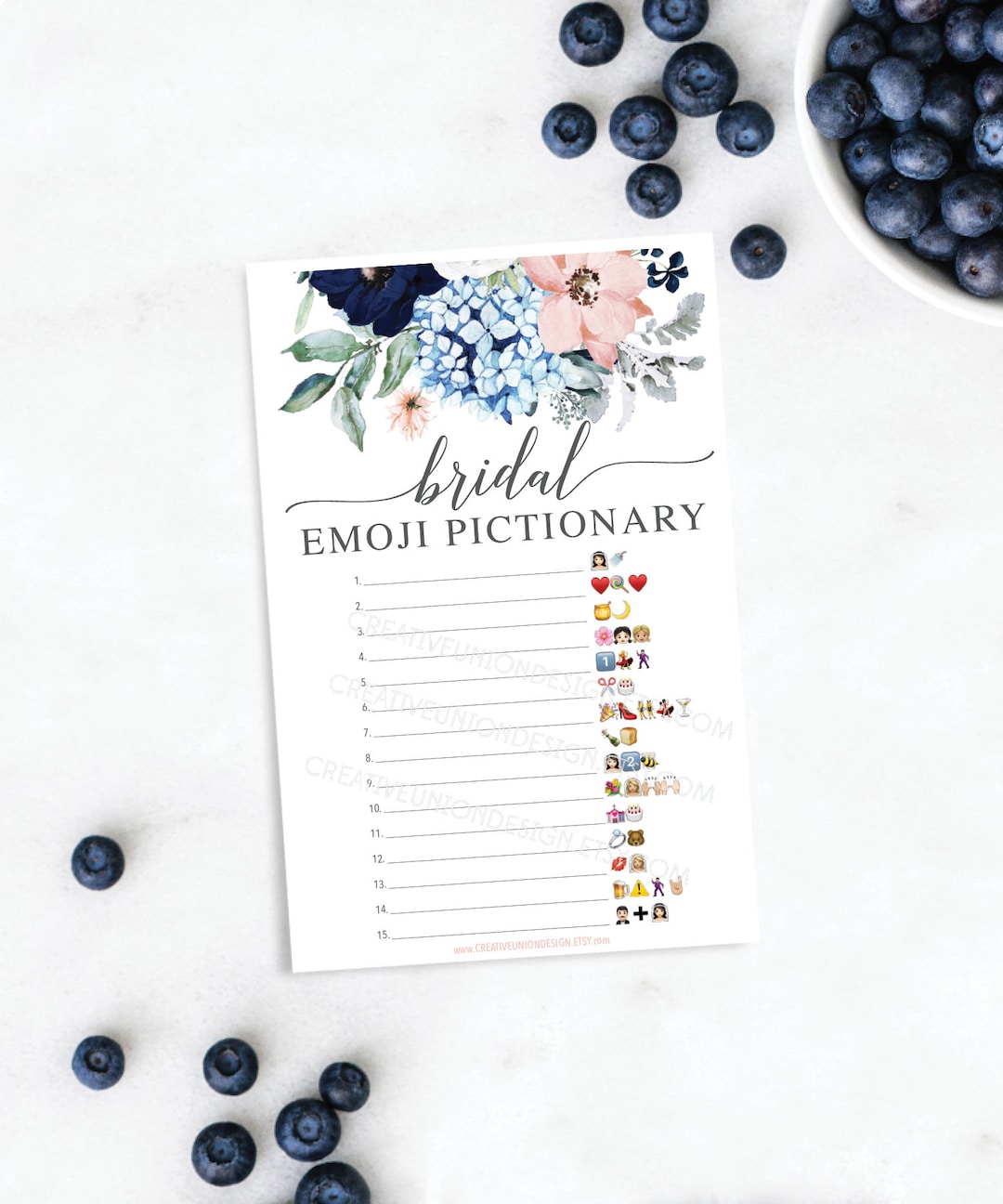 Emoji Bridal Shower Game - Bridal Shower Games Printable - Pictionary ...