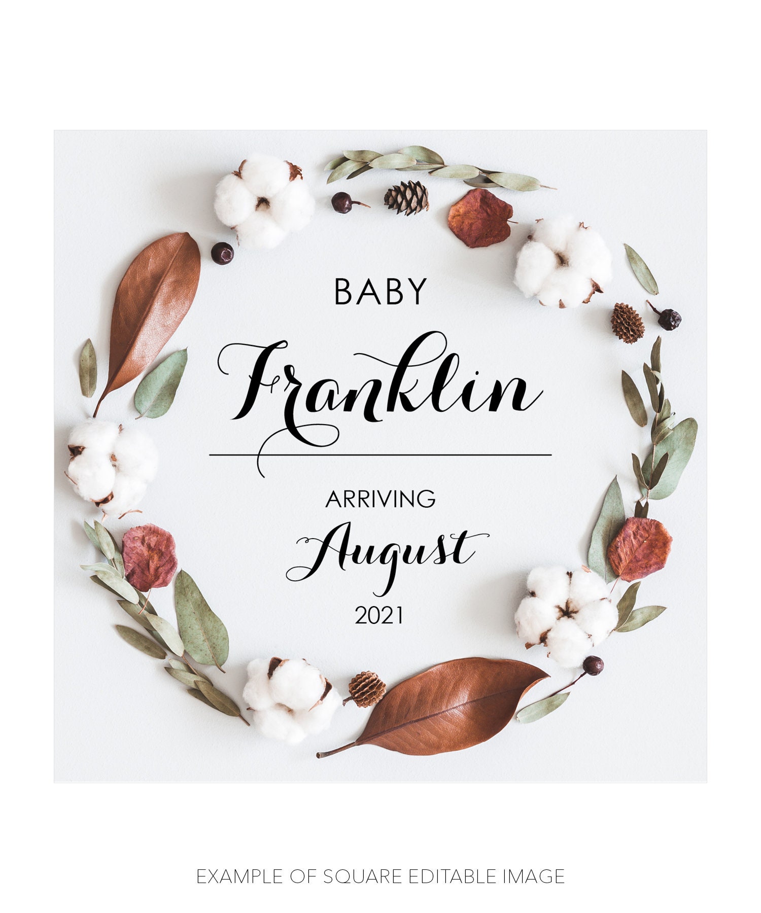 Editable Fall Baby Announcements Social Media Pregnancy | Etsy