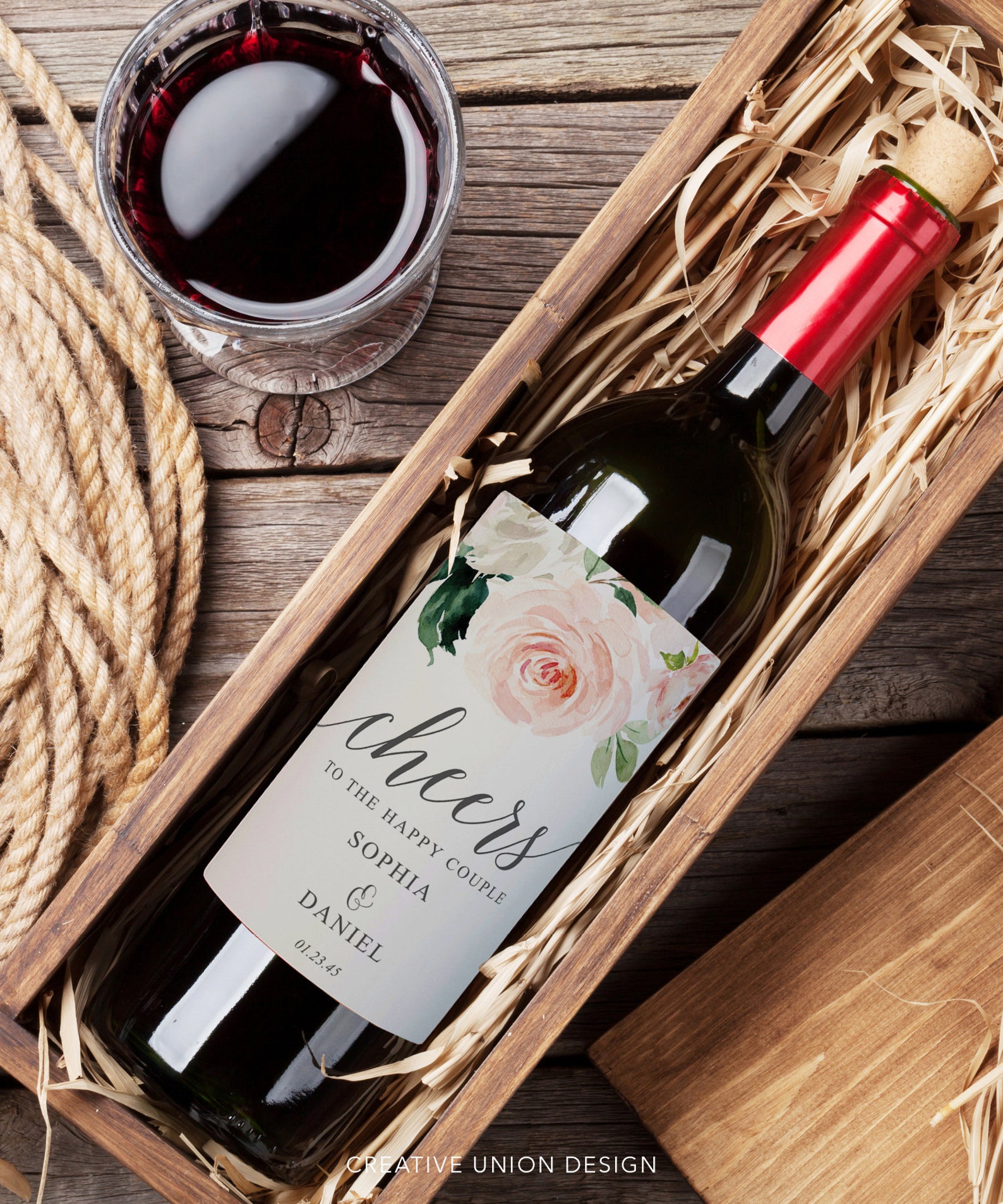 Editable Wine Bottle Label Template, Printable Custom Wedding Wine ...