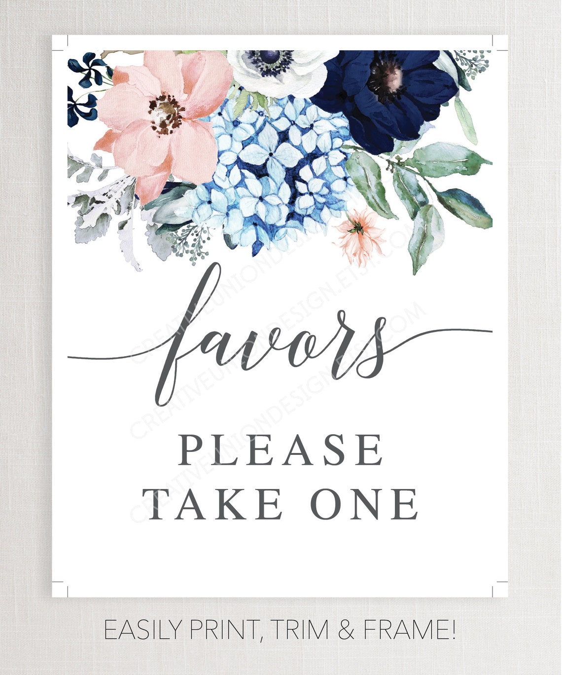 Favors Sign Please Take One 8x10 Printable Favors Sign - Etsy