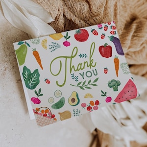 Cartão de agradecimento, Cartão de agradecimento para chá de bebê, Obrigado personalizado, Modelo de cartão de agradecimento, Obrigado, Cultivado localmente, Chá de bebê rústico