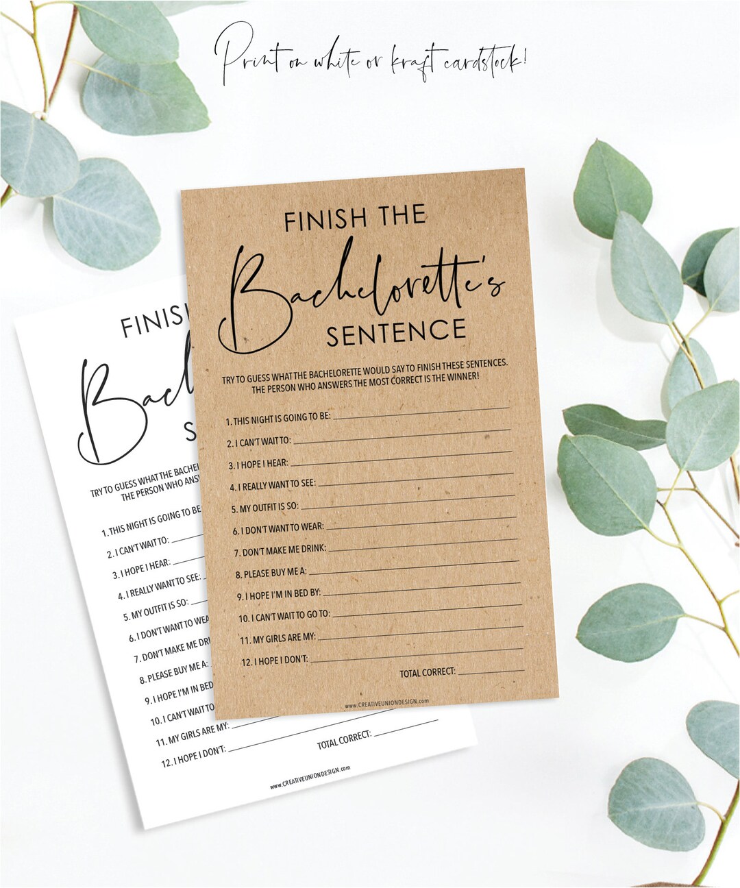 Finish the Bachelorette's Sentence Bachelorette Party Games Printable ...