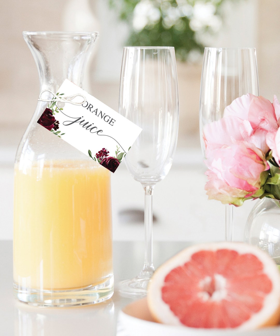 Mimosa Bar Juice Tags Hanging Juice Tags Mimosa Bar Tags Editable Tag ...