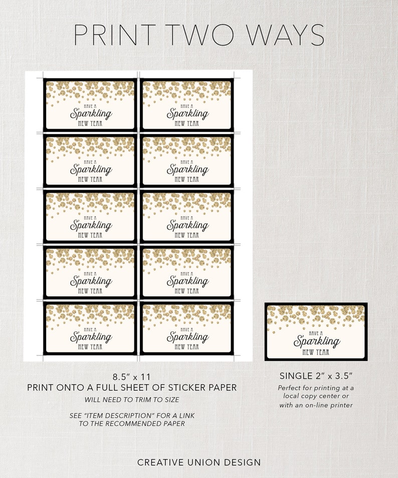 New Year's Eve Mini Champagne Bottle Labels Have A - Etsy