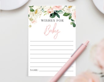 Wishes for Baby - Baby Shower Game - Wishes for the New Baby - Wishes - Printable Baby Shower Games - Instant Download - Airy Blush