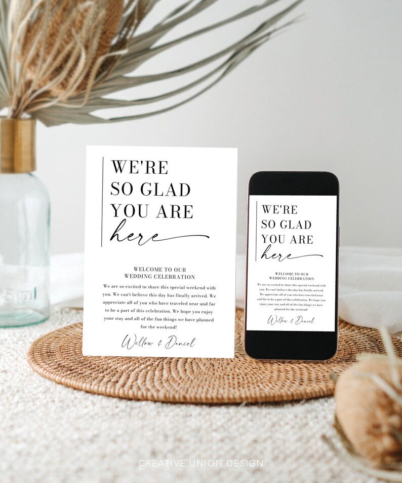 Minimal Aesthetic Wedding Itinerary Template, Printable Wedding Welcome Bag Letter, Weekend Schedule, Information for Guests, Order of Event image 6