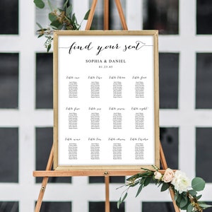 Wedding Seating Chart Template, Printable Table Arrangement Sign, DIY Wedding Seating Sign, Minimal Elegance, Wedding, Instant Download image 10