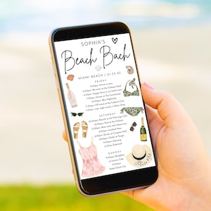 Beach Bachelorette Itinerary Template, Digital Schedule, Instant Download, Agenda, Bachelorette Weekend Itinerary, Girls Weekend, Hen's