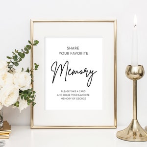 Share a Memory Card Template, Personalized Favorite Memory, Memorial ...